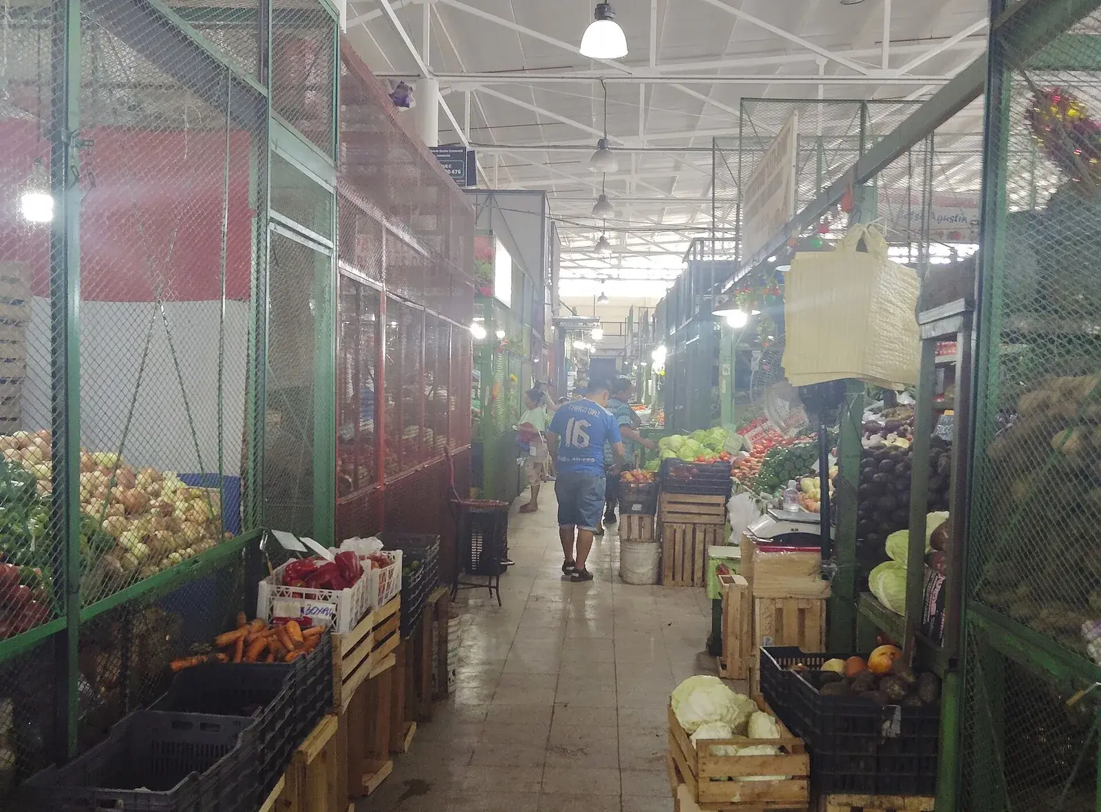 Allée de fruits et légumes dans le bloc C du Mercado de Abasto d'Asunción